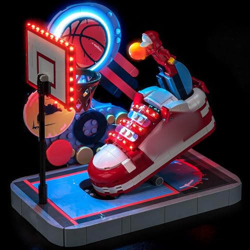 Hilighting Upgraded Led Light Kit Compatible with Lego Nike Dunk Trickshot Building Set Lights Decoration Compatible with Lego 43021 Best Gifts for Adults (Model Not Included)