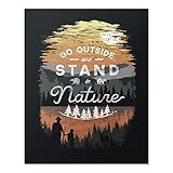 Wilderness Nature Lover Art Print Mountain Forest Trees Outdoor Inspiration Wall Poster Hiking Lake Reflection Home Decor 8 x 10 inches