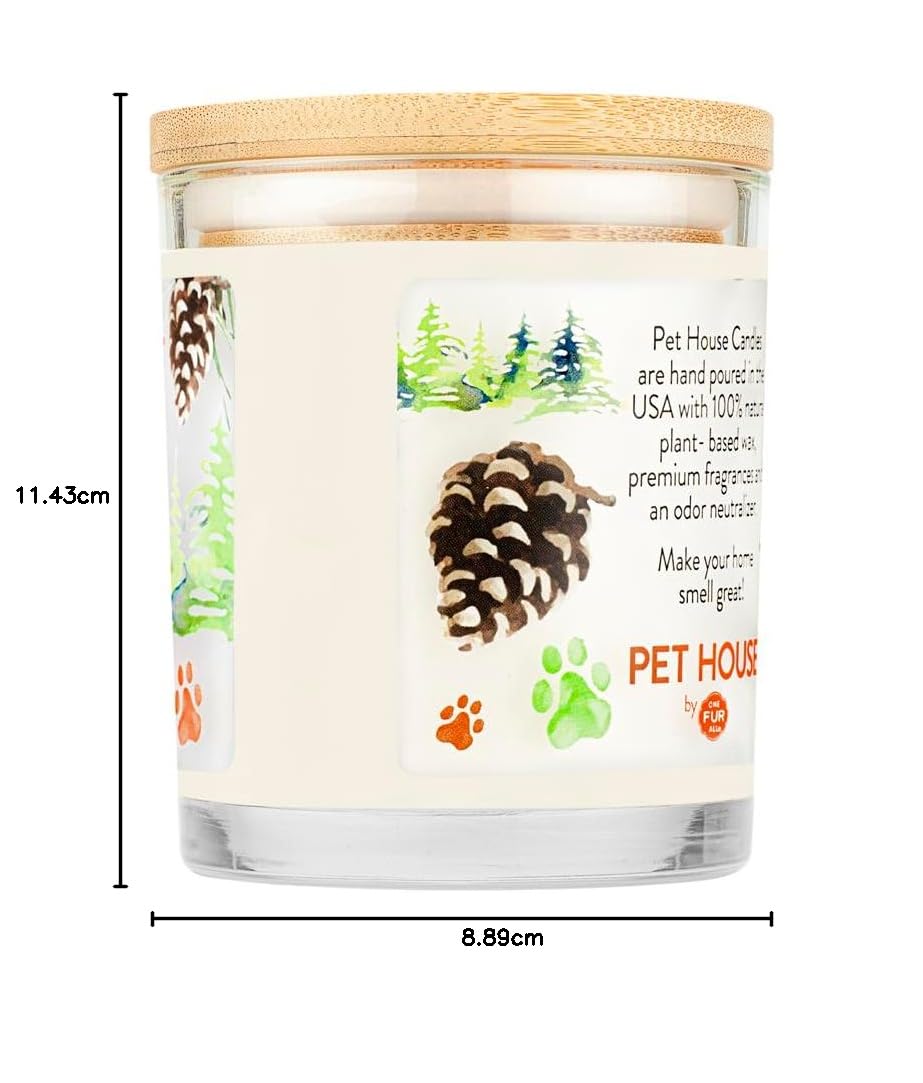 Pet House - Vela aromática a base de plantas, combustión limpia, larga duración, aroma a mascotas para el hogar, bosque perenne