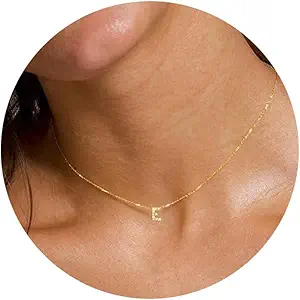 Initial Heart Necklaces for Women - Dainty Cute Necklace Small Layered 14K Gold Plated A-Z Letter CZ Pendant Trendy Satellite Chain Necklaces for Women Non Tarnish Gold Jewelry Set Gift