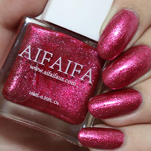 AIFAIFA Red Nail Polish, Infinite Shine Nail Polish, Christmas Nail Polish, Long-Lasting Winter Nail Polish, Dress Call, Metallic Rose Red Nail Polish, 0.4 Fl Oz