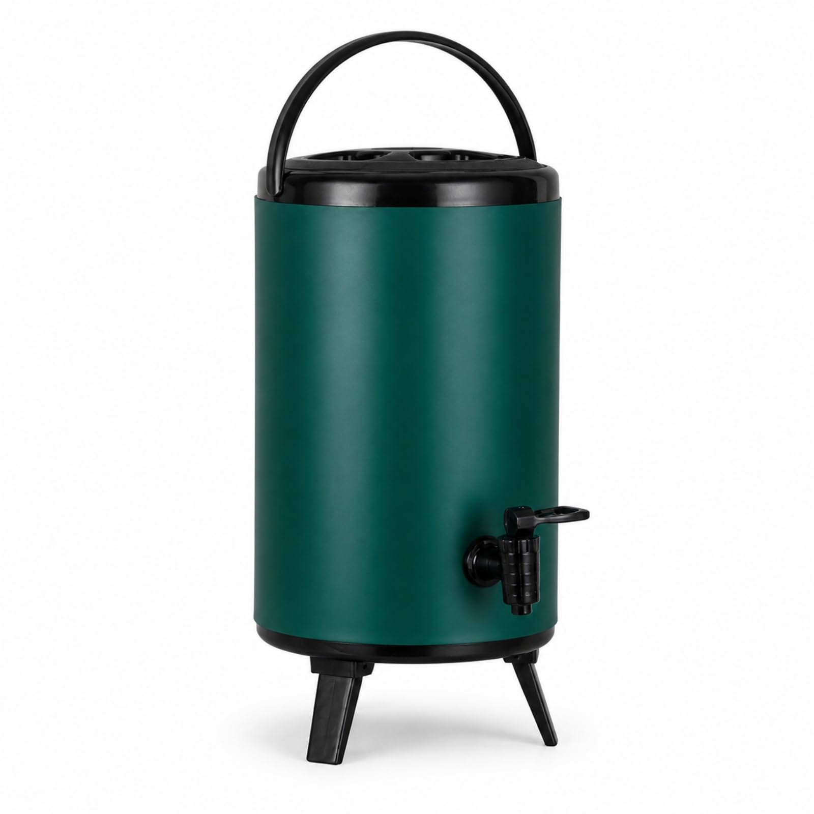 Termo Dispensador Bebidas con Grifo Aislado Termo Acero Inoxidable con Grifo Portátil Contenedor para Reuniones, Array, Verde Oscuro, 10L