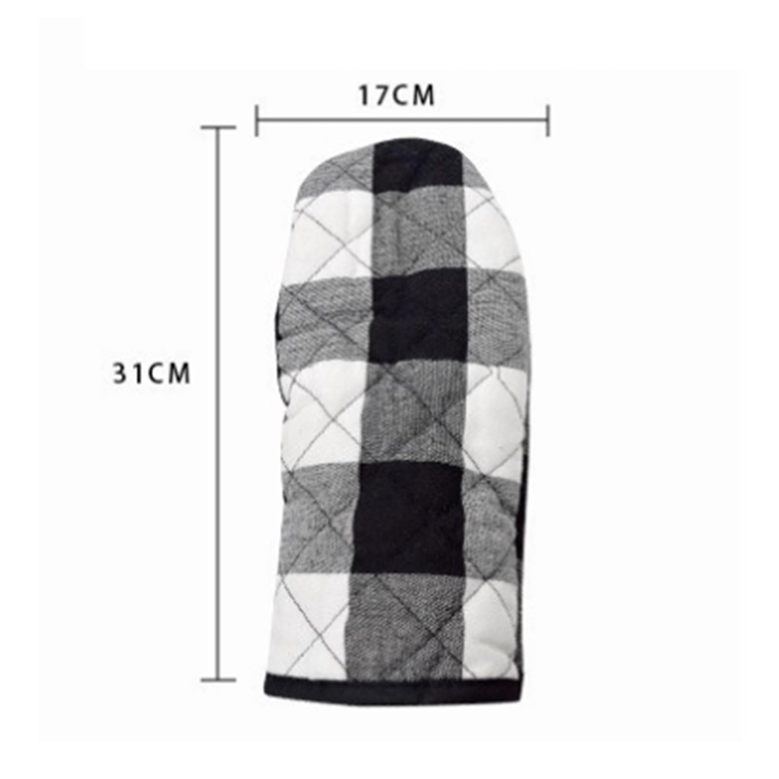 Gants de Cuisine Mitaines De Four Doublées De Coton Doux, Adaptées À La Cuisson Au Micro-Ondes Manique(Black)