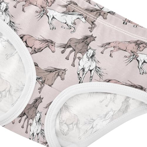 Little Girls Horses Underwear Soft Cotton Kids Panties in Sizes 2/3t, 4t, 5t, 6 and 84