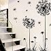 Tuscom Black Creative PVC Flower Plant Tree Large Removable Home Wall Decal Sticker