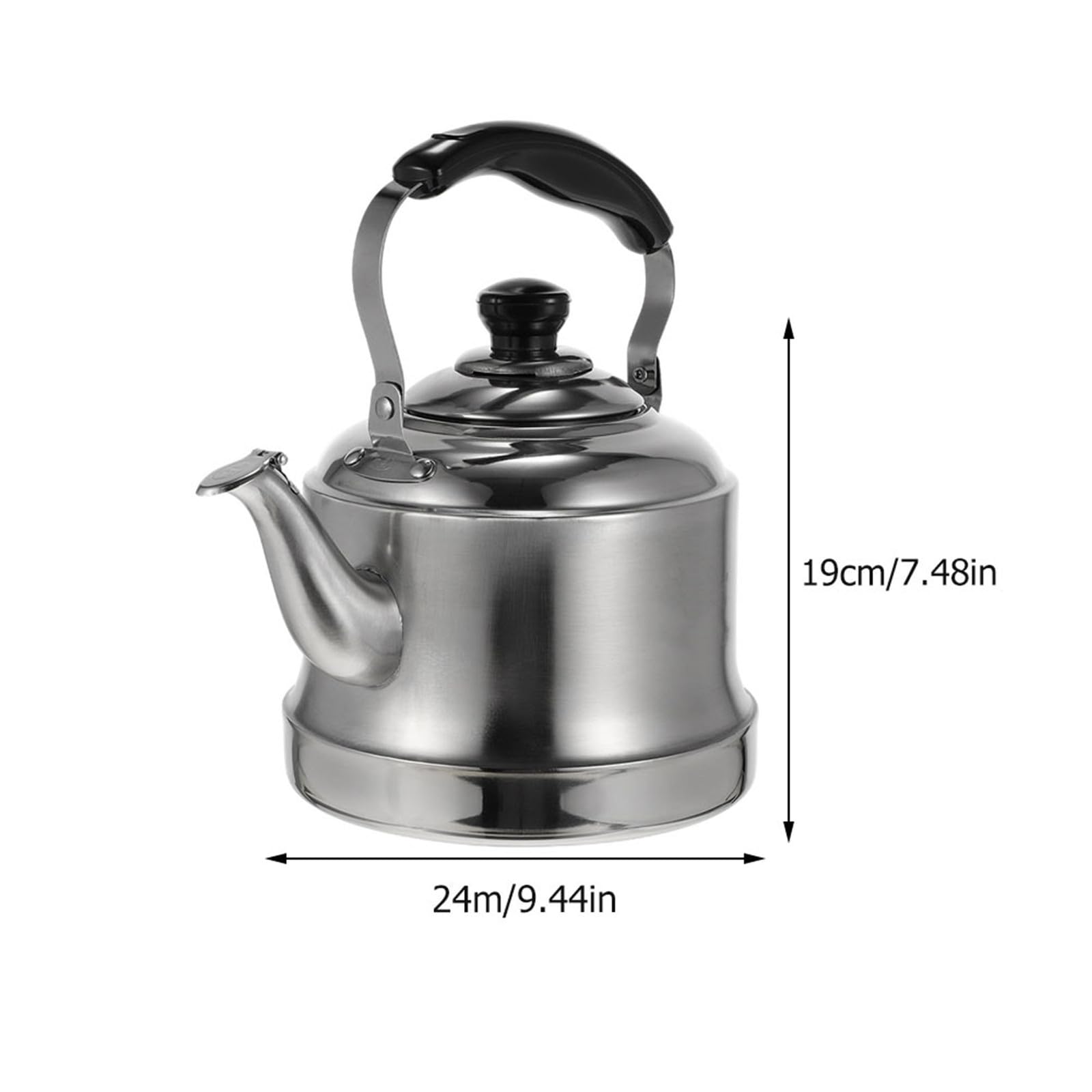 Holibanna Hervidor de Agua de Acero Inoxidable 3l Silbido para Cocina, Compatible Estufa de Gas E Inducción, Tetera Doméstica Práctica y Duradera