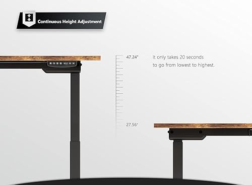 Miniatura 8 de BANTI Triple Motors - Escritorio eléctrico en forma de L, escritorio de pie de altura ajustable de 63 pulgadas, escritorio de oficina en casa con
