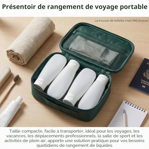 Upstore Lot de 6 flacons de Voyage vides Rechargeables en Plastique Transparent de 150ml avec Bouchon à Rabat pour échantillons de Maquillage shampooing Corps Lotion pour Les Mains – vue 6