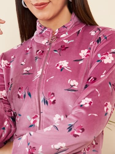 Image of Modeve Floral Printed Stand Collar Lightweight Tailored Jacket