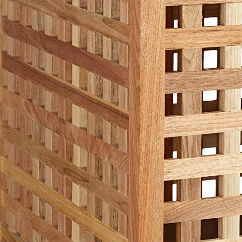 Relaxdays Taburete Baño Almacenaje, Madera Nogal, Banqueta Ropa Sucia, Asiento con Cojín, 52 x 49 x 49 cm, Color Natural - imagen 5