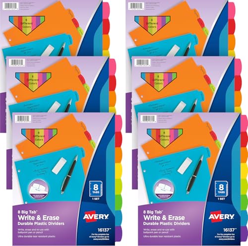 Intercalaires pour classeur à 3 anneaux Avery 16130 parfaits pour organiser vos cours