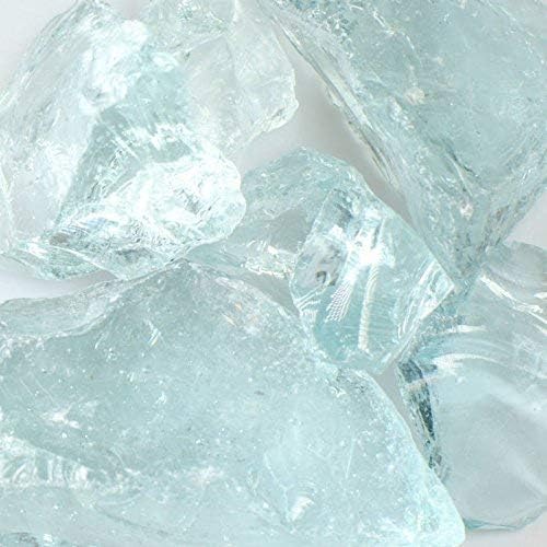 (Crystal) Teal Landscape Glass Fireplace Glass, Landscaping Glass - 50 lbs, Medium