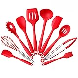 Utensilios de cocina de silicona para horno con revestimiento higiénico sólido, resistente al calor. (10pcs/set)