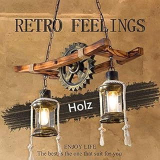 Pendant Lights Wood Vintage Chandeliers Height Adjustable E27 Illuminant Hanging Lamp Glass Lampshade Pendant Lightshade Industrial Retro for Living Room Dining Table Kitchen Bar Ceiling Light