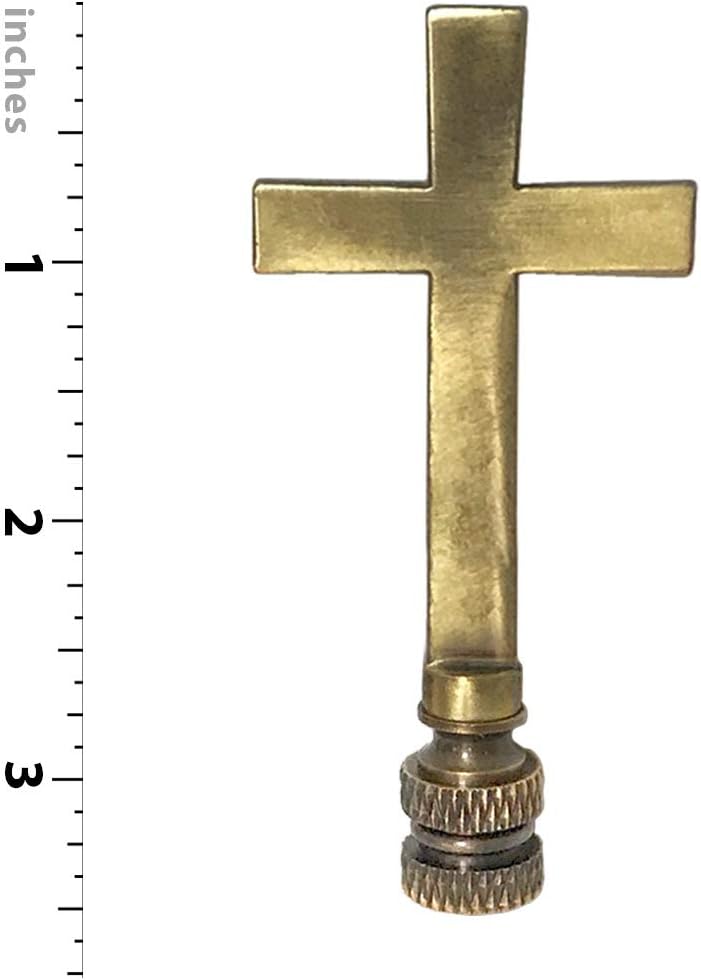 Royal Designs, Inc. Large Cross Finial for Lamp Shade, F-5075L-AB-1, Antique Brass