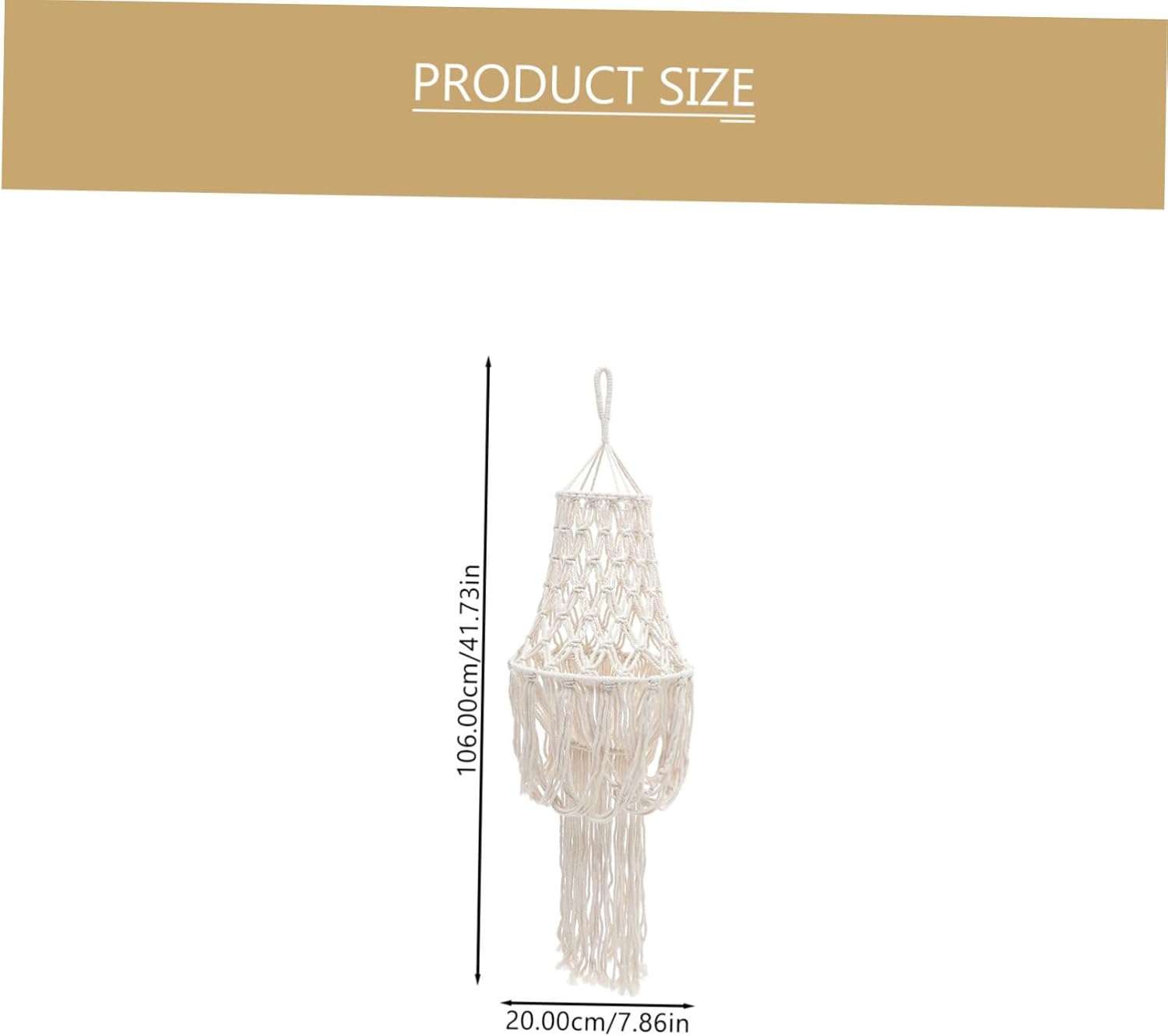 PRETYZOOM Boho Hanging Lampshade Woven Lamp Shades for Home Decor Macrame Lampshade