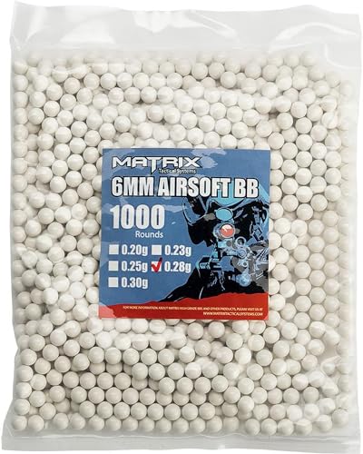 Evike Airsoft - Matrix Match Grade 6mm Airsoft BBS (Color: 0.28g / 1000 Rounds/White)