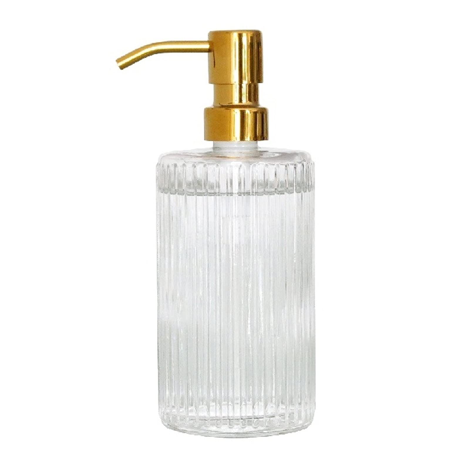 dispenser sapone/Dosatori per sapone liquido Bottiglia di sanificazione della mano di vetro con testa della pompa d'acciaio inossidabile dorata, distributore di sapone a mano liquido riutilizzabile pe