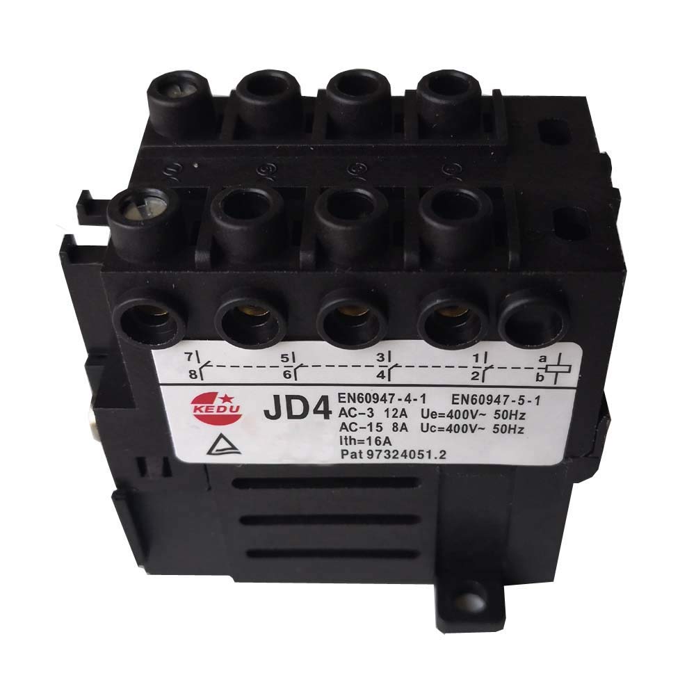 KEDU JD4 - Relè elettromagnetico industriale a 10 poli, interruttore elettromagnetico con protezione da interruzione di corrente e bassa tensione, 5 NO 400 V 16/12/8 A 50 Hz