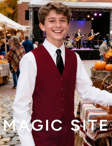 Image of Boy's 4 Button Formal Suit Vest with Tie
