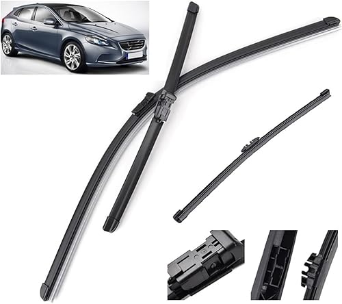 Juego de limpiaparabrisas LHD delantero y trasero compatible con Volvo V40 2012-2019 limpiaparabrisas de 26 + 19 + 11 pulgadas