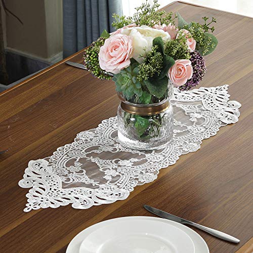 ARTABLE White Small Lace Table Runner Macrame Dresser Scarf 10 x 36 Inch by ARTABLE - Used condition - US$11.20