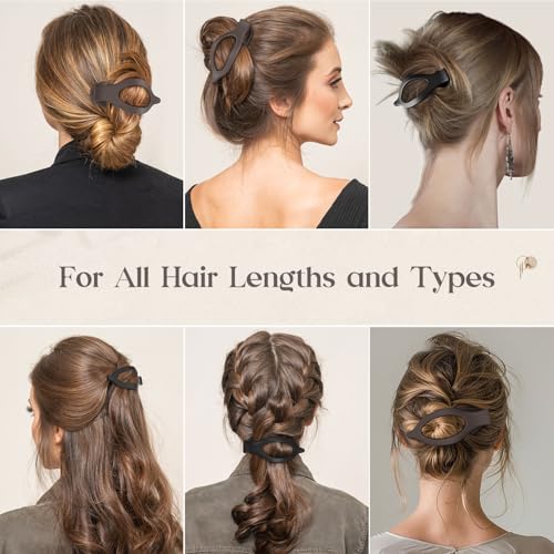 Large Flat Hair Clips [2-Pack 4.7 Inch], French Concord Lay Flat Hair Claw Clips for Women Girls, Co