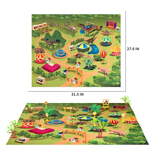 Snaen 39 In 1 Dinosaur Toy Truck For Kids 3-7 With Play Mat, Dino Transport Carrier Vehicle With Lights And Sounds, Toys For Toddler 3 4 5 6 Years Boys Includes Dino Figures, Eggs And Trees #TOP6