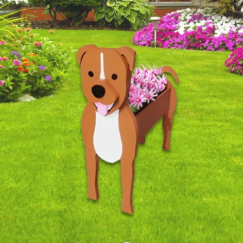strolfay Staffordshire Bull Dog Planter Pots, Animal Shaped Flower Pot