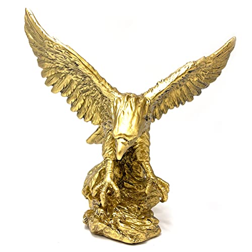 Deshintke Golden Eagle Resin Ornaments Statue, Golden Eagle Sculpture Modern Home Office Figurine Decor Desktop Decoration (Golden 1) #TOP3