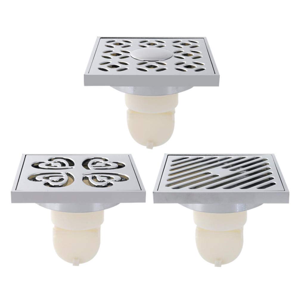Desagüe de Suelo, Protector de desagüe, desagües nuevos, Lavabo de baño, bañera, Accesorios de latón Cromado, desagüe de Suelo Cuadrado, desagüe de Ducha de baño de 4 Pulgadas A (B)