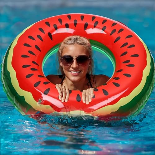 Schwimmringe für Erwachsene, aufblasbarer Ring, Gummiring zum Schwimmen, Schwimmschlauch, Wassermelonen-Schwimmschlauch, Wasserspaß, Strand-Pool-Spielzeug für Sommerparty (75 cm)