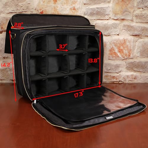 Image of ENHANCE MTG Bag Compatible with Deck Box, Top Loader Binder, MTG Commander Deck & more TCG Trading Card Accessories - Trading Card Travel Bag with Card Defender Screen, Customizable Interior (Black)