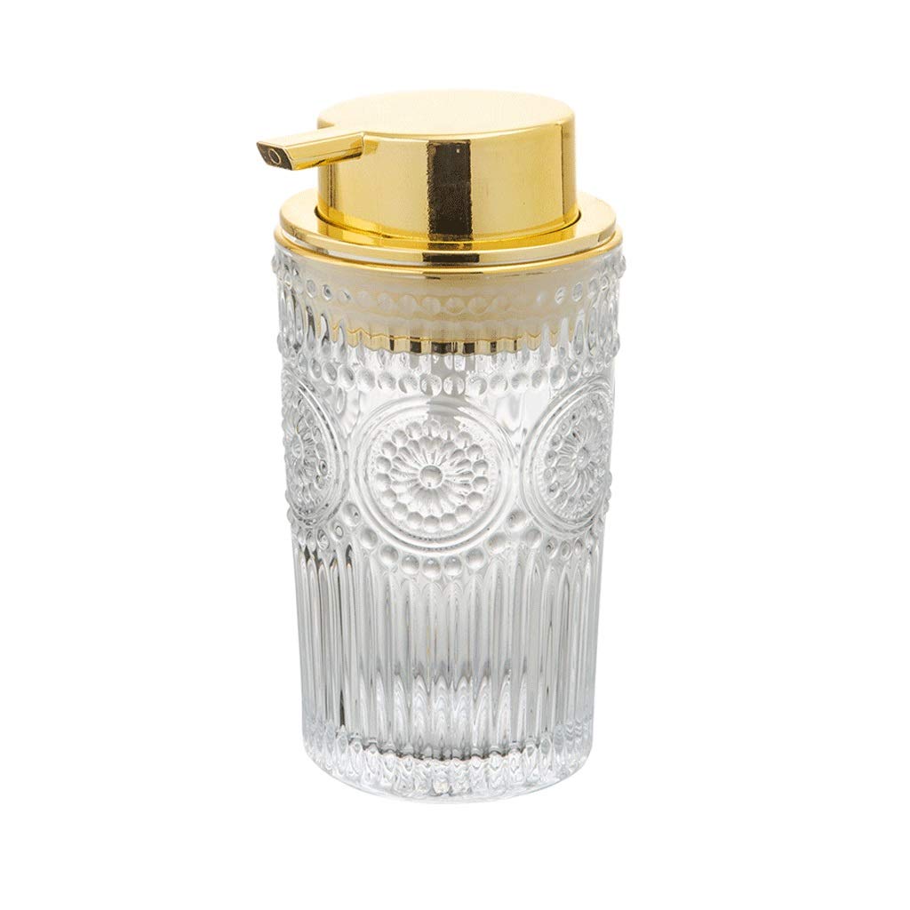 YINGZI Refillable Simple Glass Soap Dispenser Lotion Dispenser Household Press Type Large Capacity Shower Gel Shampoo Bottle for Bathroom Bathroom Dispenser (Size : Small)