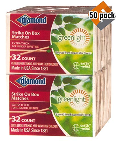 Diamond Greenlight Strike on Box Matches, 32 Count (Pack of 50)