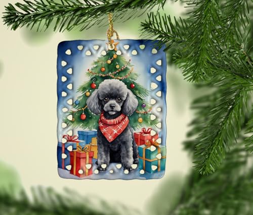 Caroline's Treasures Black Toy Poodle Christmas Reindeer Porcelain Ornament Christmas Tree Hanging Decorations for Home Christmas Holiday, Rectangle, Gift, Multicolor by Caroline's Treasures - Image 2