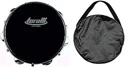 Pandeiro injetado black 10'' preto pele preta Torelli TP301 com Bag