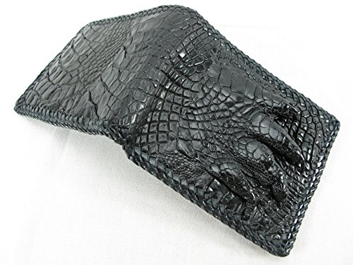 Genuine Crocodile Alligator Foot Claw Skin Leather Handmade Wallet (Black)4