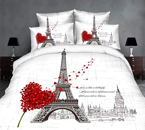 Funda nordica con estampado 3D 4 piezas Paris