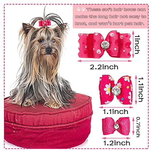Pet Show 20Pcs Small Dog Hair Bows With Rubber Bands Puppies Doggies Cats Topknot Bowknot Matching Hair Grooming Accessories For Boy Girl Pomeranian Yorkie Poodle Maltese Shih Tzu Groomer #TOP3