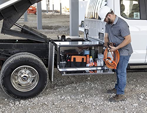 Image of Buyers Products 1702655 Polished Stainless Steel Underbody Truck Tool Box, 18 x 18 x 36 Inch, Locking T-Handle Compression Latch, 16 Ga Stainless, Underbed or Flat Mount Storage Box