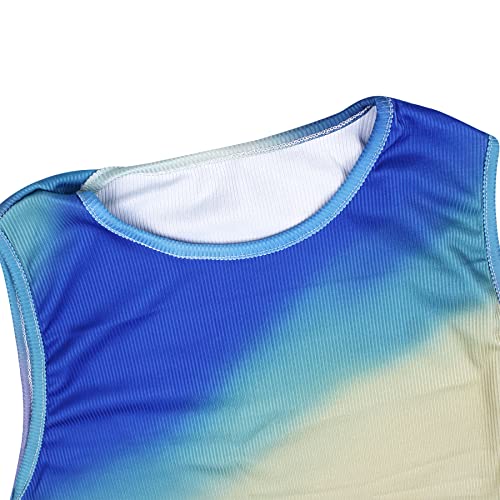 Image of Suillty Women Y2k Tie Dye Tank Dress Sleeveless Bodycon Long Dresses Printed Slim Fit Summer Maxi Dress Sundress