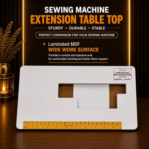 Image of Extension Table Top with Stand for Sewing Machines | Laminated Top with Custom Branding | Compatible with Usha Janome Dream Maker
