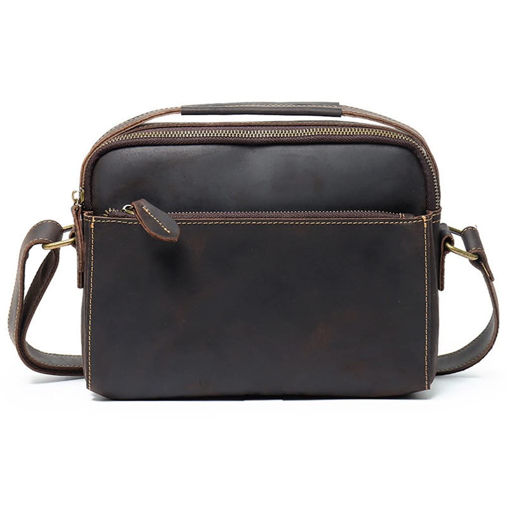 Sac à dos d'affaires horizontal en cuir vintage et sacoche bandoulière homme