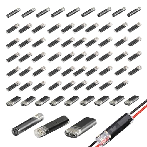 Connecteurs rapides double fil lot de 70 pièces 1/2/3 broches pour ruban LED et câble basse tension