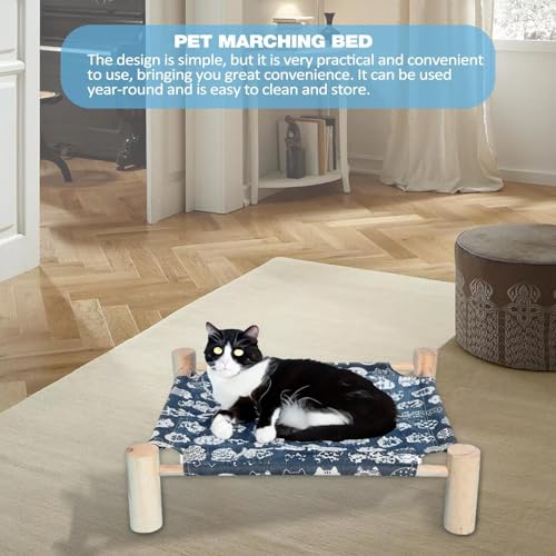 Hamac lit pour chat et chien lavable avec couchage en bois
