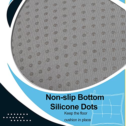 Sinosso Linen Floor Cushions 2 Pack, Large 22" Square Non-Slip Pillow Cushion Seating For Living Room Yoga Meditation, Black, 2Pcs #TOP5