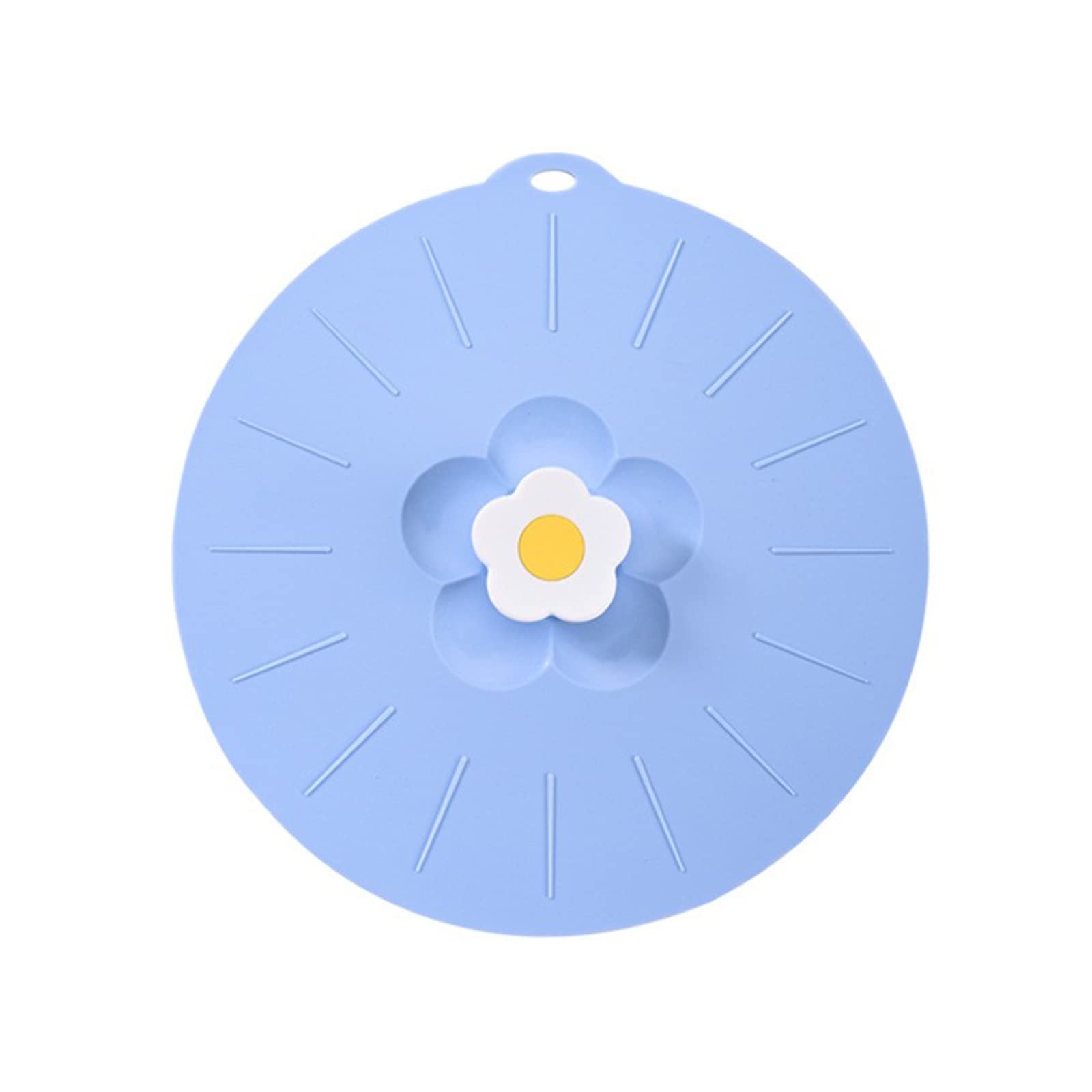 Bestalice Blue Flowers Silicone Lid For Food Storage And Cooking, 20Cm Silicone Lids For Bowls And Food Covers, Silicone Fresh Lid For Pots And Pans,