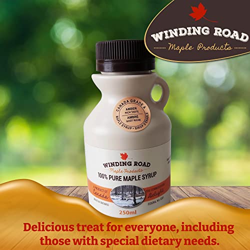 Award Winning 100% Pure Canadian Maple Syrup Grade-A Amber From Elmira Ontario: 4 Generations Locally Harvested & Produced, Vegan, Gluten-Free, No Preservatives, Additives Or Artificial Flavours, Authentic Natural Taste 250Ml #TOP5