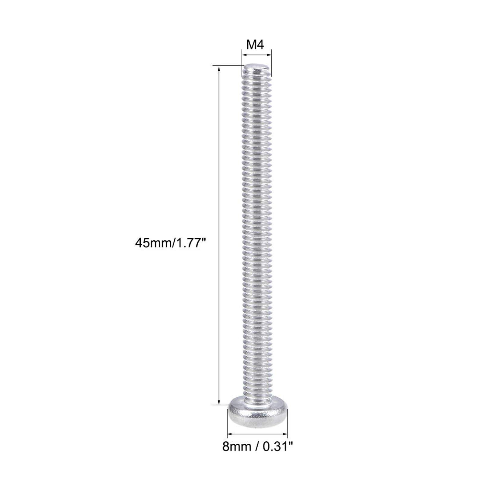 MACHSWON M4x45mm Machine Screws Pan Phillips Cross Head Screw 304 Stainless Steel Round Head Cross Screw Fasteners Bolts 20Pcs - Image 3